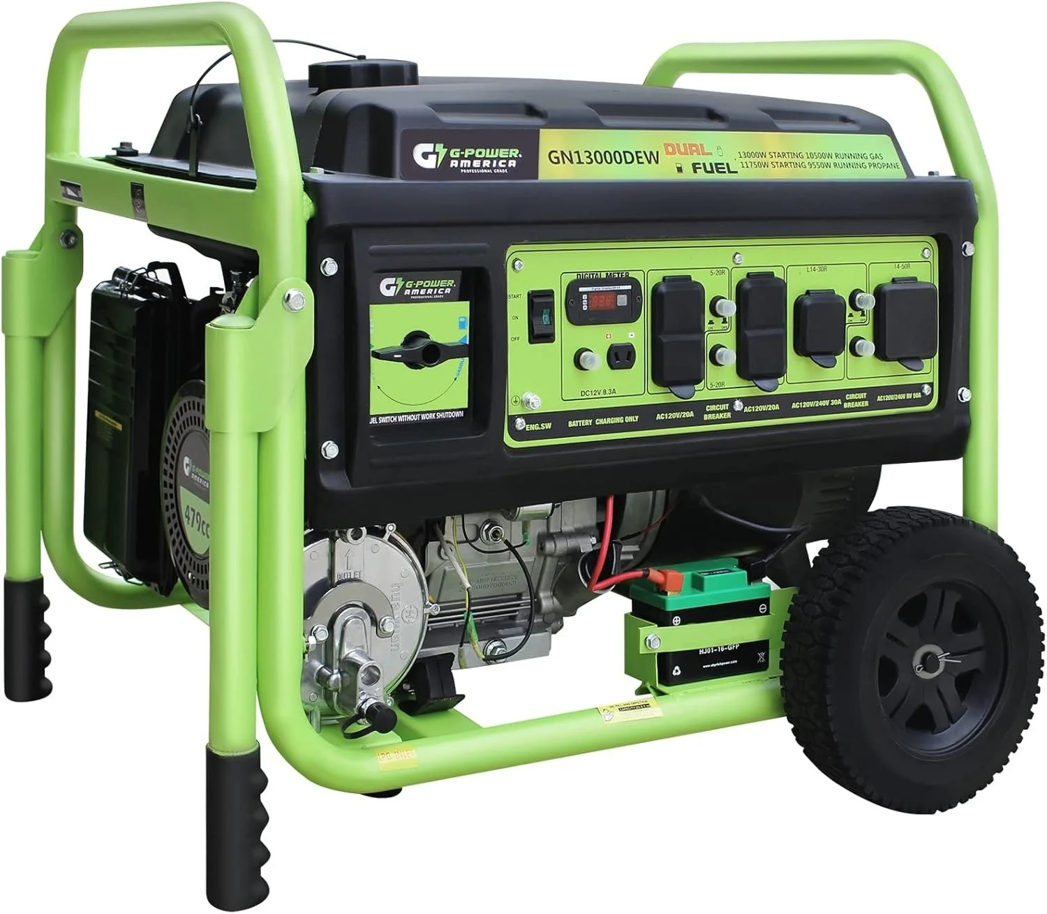 1-106-1.webp 13,000W Dual Fuel Portable Generator, Electric Start - Image 1