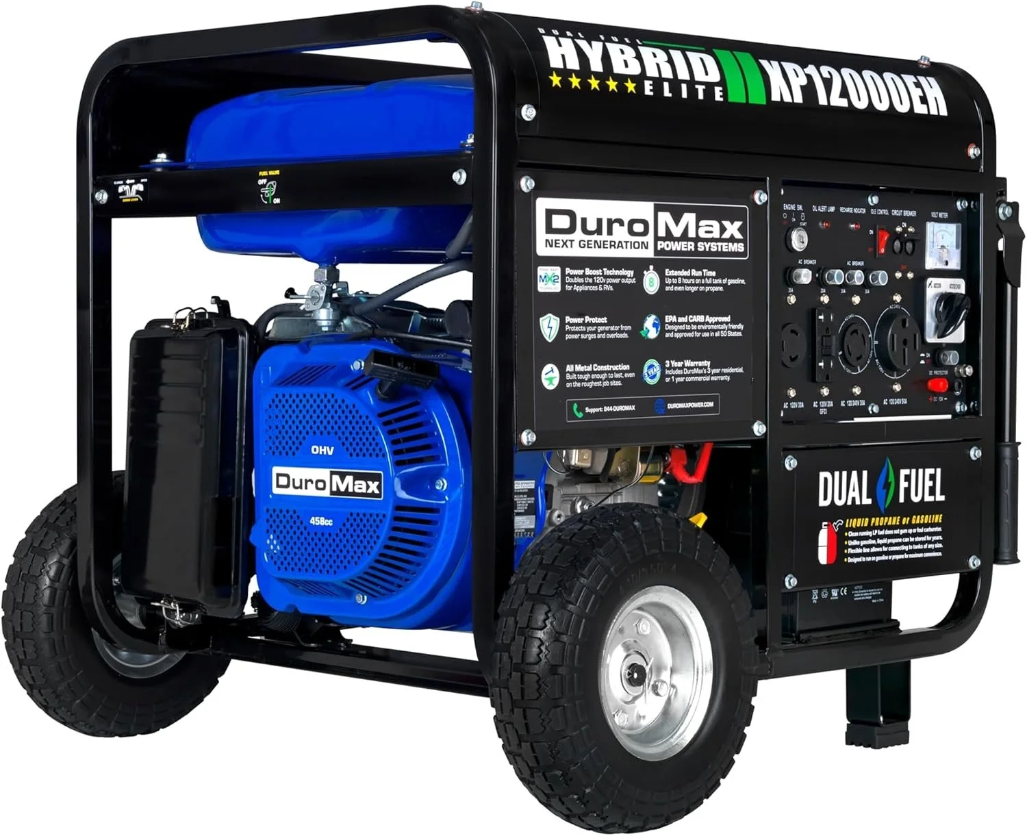 1-154-1.webp DuroMax XP12000EH 12,000 Watt Dual Fuel Portable Generators. - Image 1
