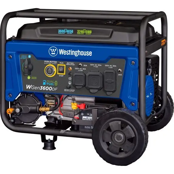 1-264-1.webp Westinghouse 4650 Peak Watt Dual Fuel Portable Generator, Remote Electric Start, RV Ready Outlets. - Image 1