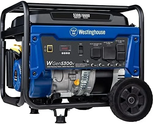 1-270-1.webp Westinghouse 6600 Peak Watt Home Backup Portable Generator, Transfer Switch Ready 30A Outlet, RV Ready 30A Outlets. - Image 1