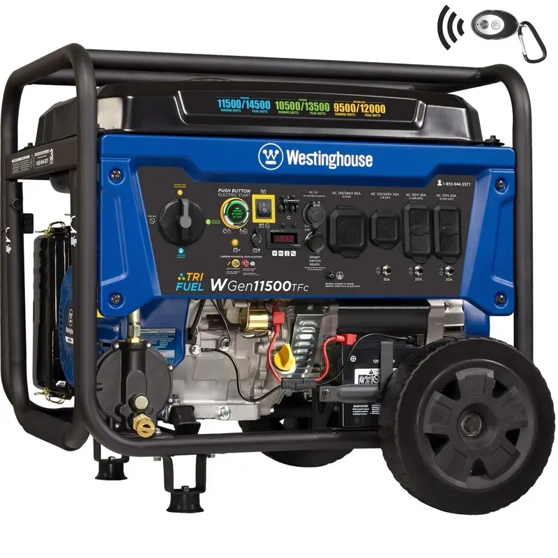 1-286-1.webp Westinghouse WGen11500TFc 11500-Watt Tri-Fuel Portable Generators. - Image 1