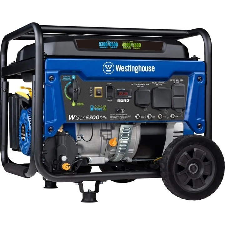 1-298-1.webp Westinghouse WGen5300DFv Dual Fuel Portable Generators. - Image 1