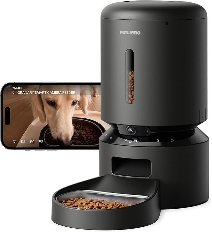 61-1iWVpesL._AC_SX679_.jpg PETLIBRO Automatic Cat Feeder with Camera, 1080P HD Video with Night Vision, 5G WiFi Pet Feeder with 2-Way Audio, Low Food & Blockage Sensor, Motion & Sound Alerts for Cat & Dog Single Tray - Image 1
