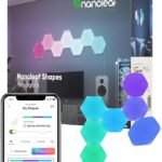 Nanoleaf Shapes LED Wall Lights, RGBW Smart Wall Panels with 16M+ Color, Compatible with Alexa & Google Assistant, Music Sync, DIY Gaming Light for Home Decor (Hexagons Smarter Kit 7 Pack)