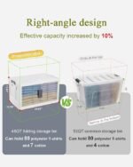 OlarHike 144QT Lockable Storage Bins with Lids – Folding Storage Cabinet with Doors and Wheels, Collapsible Plastic Box for Closets, Office, Stackable Organizer and Containers, Gifts, 3 Pack Cubes - Image 2