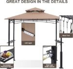 ABCCANOPY 8x5 Grill Gazebo with LED Light, Khaki - Image 3