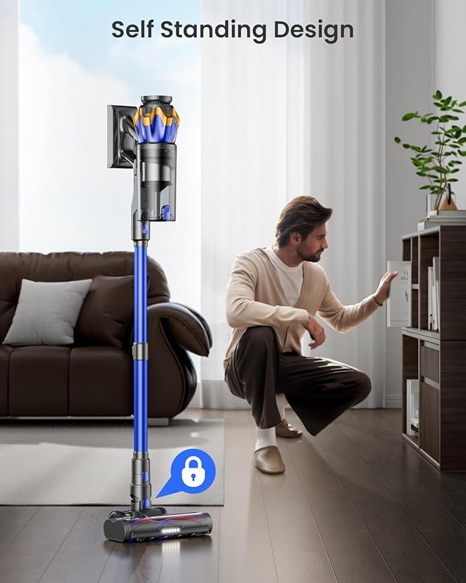 61a1ObFvAYL._AC_SX679_.jpg Cordless Vacuum Cleaner, Upgraded 650W 55KPA 70Mins Cordless Stick Vacuum Cleaner with Self-Standing and Touch Screen, Anti-tangle Wireless Vacumm, Vacuum Cleaners for Home/Pet Hair/Carpets/Floors - Image 1