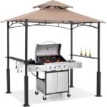 ABCCANOPY 8x5 Grill Gazebo with LED Light, Khaki