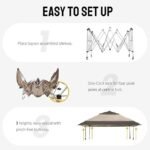 CROWN SHADES 13×13 Pop Up Gazebo, Canopy Tent, Gazebos on Clearance – Outdoor Gazebo for Backyard & Patio Furniture – Carpa Pop Up Tent with Wheeled STO-N-Go Cover Bag (Beige & Coffee) - Image 3