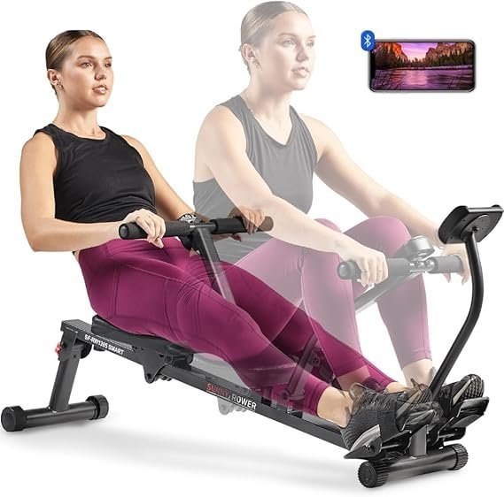 61trRuAjtL._AC_SX569_.jpg Sunny Health & Fitness Compact Adjustable Rowing Machine with 12 Levels of Resistance for Complete Body Workouts and Optional Free SunnyFit App Enhanced Connectivity - Image 1