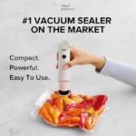 Chef Preserve Compact Vacuum Sealer for Food (Vacuum Sealer Machine + 30 Reusable Vacuum Bags) Powerful Handheld Vacuum Sealer Machine, Seal Meal Saver, Portable Food Sealer - Image 5