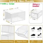 12-Pack Clear Stackable Shoe Storage Boxes, White - Image 4