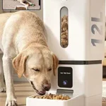Automatic Dog Feeder Large Breed with Camera – 12L/50 Cups 5G WiFi App Control Dog Food Dispenser, Easy Setup, HD 1080P Video with Night Vision by Yakry