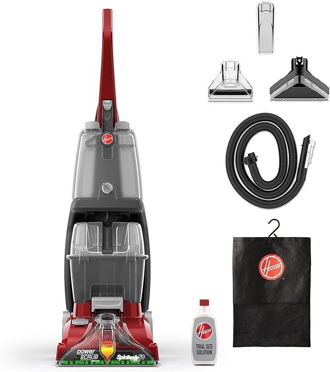712BlNJR10L._AC_SX679_.jpg Hoover PowerScrub Deluxe Carpet Cleaner Machine for Carpet and Upholstery, Deep Cleaning Carpet Shampooer Machine with Multi-Purpose Tools, Pair with Hoover Carpet Cleaner Solution - Image 1