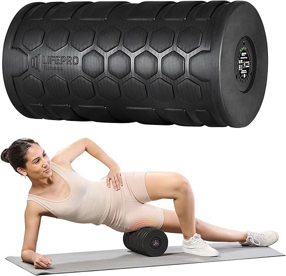 712XTpzlzmL._AC_SX569_.jpg LifePro 4 Speed Vibrating Foam Roller for Physical Therapy & Exercise – High-Intensity Vibrating Roller for Muscle Recovery & Pliability Training – Back Roller for Deep & Gentle Trigger Point Therapy - Image 1