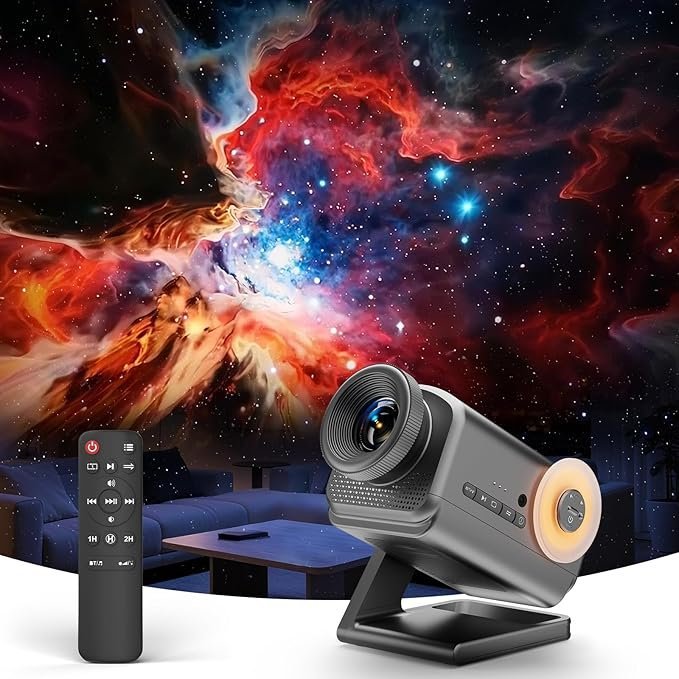 7149FDTaz1L._AC_SX679_.jpg Rossetta 3D Projector, 60 Themes HD 3D Galaxy Projector with Bluetooth Speaker & Remote, 1H/2H Timer, Night Light for Bedroom, Home Decor, Party, Birthday & Christmas Gifts for Adults, Girls, Boys - Image 1