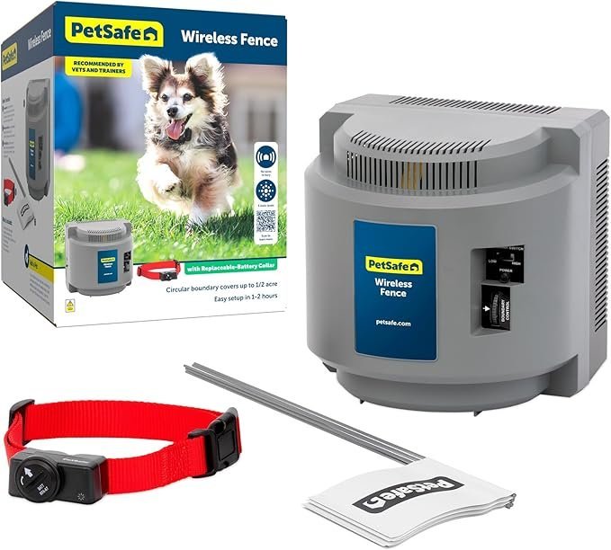 7178hKagwTL._AC_SX679_.jpg PetSafe Wireless Pet Containment System – Original Wireless Electric Fence for Dogs – Covers Up to 1/2 Acre – for Pets 8lb+ - Image 1