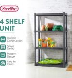 Sterilite 2-Pack 4 Shelf Unit, Heavy-Duty Shelving Storage and Utility Rack – Standing Plastic Organizer Shelves for Kitchen, Bathroom, and Garage - Image 2