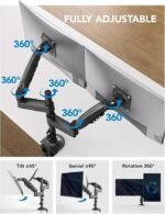HUANUO 17-32 Inch Dual Monitor Stand, Vertical Dual Monitor Mount, Monitor Stand 2 Monitors, Ergonomic Adjustable Tilt/Swivel/Rotate, Weight Max 19.8 lbs, VESA 75/100mm - Image 3