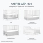 Delta Children Essex 4-in-1 Convertible Baby Crib, Bianca White with Natural Legs - Image 3
