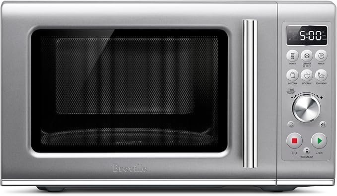 71Fm6VcUL._AC_SX679_.jpg Breville BMO650SIL Compact Wave Soft Close Countertop Microwave Oven, Silver - Image 1