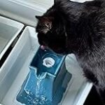 PetSafe Drinkwell Pagoda Fountain – Hygienic Ceramic Continuous Flowing Fountain – Elevated Upper Bowl & Double Free-Falling Stream Design – Minimalist Pet Hydration Station – 70 oz Capacity - Image 2