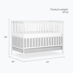 Delta Children Essex 4-in-1 Convertible Baby Crib, Bianca White with Natural Legs - Image 2