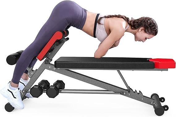 71PUsx3VjrL._AC_SX569_.jpg FF Finer Form Multi-Functional Weight Bench for Full All-in-One Body Workout – Adjustable Workout Bench Press for Home Gym, Fitness equipment for Back HyperExtension, Roman Chair Exercise, Sit up - Image 1