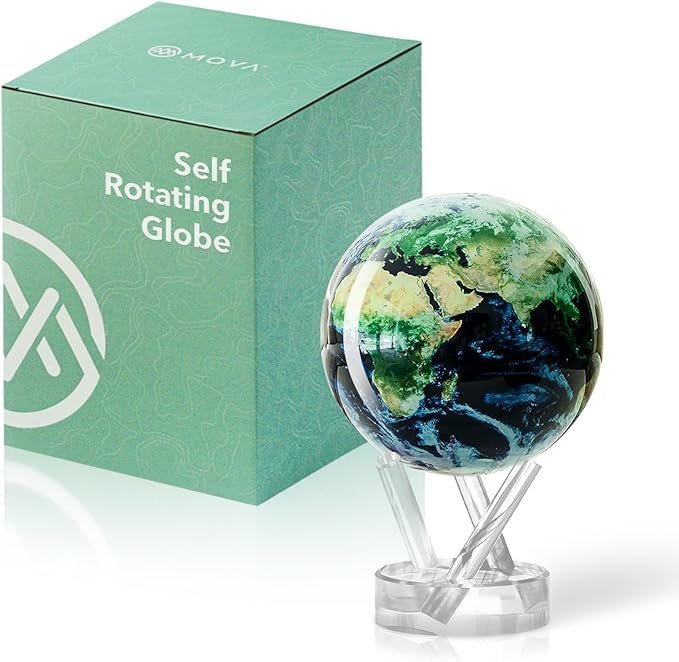 71QOXD2LYML._AC_SX679_.jpg MOVA Globe – Earth with Clouds Classic (4.5″) | Self-Rotating Globe Powered by Light | Silent Motion, No Batteries or Wires | Unique Desk Decor or Gift for Space Lovers - Image 1