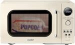 COMFEE’ Retro Microwave Oven, Small Microwave with 6 Auto Menus, 0.9 cu.ft Countertop Compact Microwave with Multi-stage Cooking, Mute Function, LED digital, Apricot/900W, CMO-MMP02AA(AT)