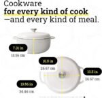 Lodge Essential Enamel Cast Iron Dutch Oven – Perfect for Bread Baking, Braising, Marinating & Slow Cooking – Features Moisture-Sealing Lid & Dual Handles – Kitchen Essentials – 6 Quarts – Oyster White - Image 3