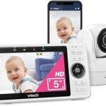 VTech VM901 Smart WiFi Baby Monitor with 1080p FHD Camera and 5″ HD IPS Display, Free App, Remote Pan Tilt Zoom, Night Vision, Motion Detection Alerts