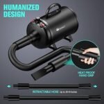 Pet Dryer, 5.2HP/3800W Pet Grooming Dryer with Adjustable Speed and Temperature Control Dog Blow Dryer, Pet Hair Dryer with 3 Nozzle - Image 3