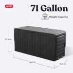 Keter Marvel Plus 71 Gallon Resin Deck Box-Organization and Storage for Patio Furniture Outdoor Cushions, Throw Pillows, Garden Tools and Pool Toys, Dark Grey - Image 5