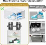 12-Pack Clear Stackable Shoe Storage Boxes, White - Image 2