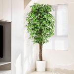 7ft Artificial Ficus Tree, Set of 2 - Image 4