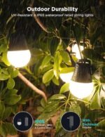 Govee Smart Outdoor String Lights 2, 144ft Outdoor Lights with Dimmable Warm White LED Bulbs, 47 Scene Modes for Patio, Backyard, Balcony, IP65 Waterproof, Works with Alexa, App Control - Image 4