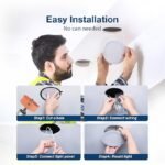 Amico 24 Pack 6 Inch 5CCT Ultra-Thin LED Recessed Ceiling Light with Junction Box, 1050LM Brightness, Dimmable Canless Wafer Downlight, 12W, ETL&FCC - Image 2