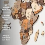 Enjoy The Wood 3D Wooden World Map Wall Art – Large Travel Map with Pins for Art Decor – Decorative Map of the World for Home, Office – Travel Wall Art Housewarming Gift Idea (Multicolor, M, Unframed) - Image 5