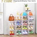 12-Pack Clear Stackable Shoe Storage Boxes, White - Image 2