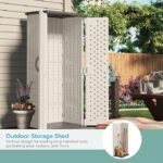 Suncast Vertical Outdoor Storage Shed with All-Weather Construction, Vanilla - Image 4