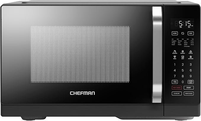 81Che8RaQ7L._AC_SX679_.jpg Chefman MicroCrisp Countertop Microwave Oven and Convection Oven, with Integrated Crisper, Guided Touchscreen Interface, 10 Power Levels, Mute Function, and Eco Mode, 1800W and 0.8 Cu. Ft. – Black - Image 1