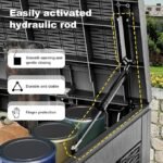 PatioZen 100 Gallon Resin Deck Box, Lockable Patio Outdoor Storage Box for Furniture, Garden Tools and Tools Storage, Waterproof Outside Storage Boxes – Black - Image 3
