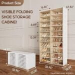 ANTBOX Portable Shoe Rack Organizer for Closet Entryway, Stackable Sneaker Storage Shoe Cabinet with Magnetic Clear Door, Large Plastic Storage containers Bins with Lids 10 Tiers 40 Pairs - Image 3