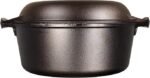 Lodge Cast Iron Double Dutch Oven – Pre-Seasoned 2-in-1 Cast Iron Cookware – Pot & Skillet Combo – Even Heat Retention – Oven-Safe, Versatile Pot – 5 Quart - Image 4
