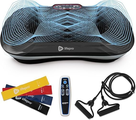 81YYeYhwUBL._AC_SX569_.jpg Lifepro Waver Vibration Plate Exercise Machine for Lymphatic Drainage, Muscle Activation, Full-Body Workout Vibrating Platform with Loop Bands, Fitness Equipment for Strength Toning & Fat Loss - Image 1