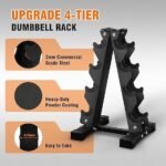 Fitvids Rubber Coated Hex Dumbbell Set with Storage Rack, 100/150/200/550 LB Hand Weight Set with Anti-Slip Grip for Home Gym - Image 2