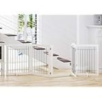 PAWLAND Extra Wide Dog gate for The House, Doorway, Stairs, Dog Fences Indoor, Freestanding Foldable Wooden Pet Gates for Dogs, Set of Support Feet Included, 96 in Wide 30 in Tall, 4 Panels White - Image 4