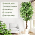7ft Artificial Ficus Tree, Set of 2 - Image 3