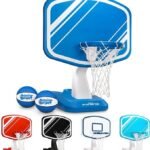 GoSports Splash Hoop Swimming Pool Basketball Game, Includes Poolside Water Basketball Hoop, 2 Balls and Pump – Choose Your Style
